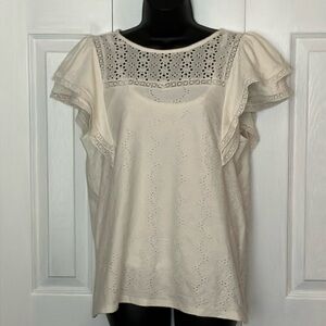 Elegant Cream Lace Women's Top